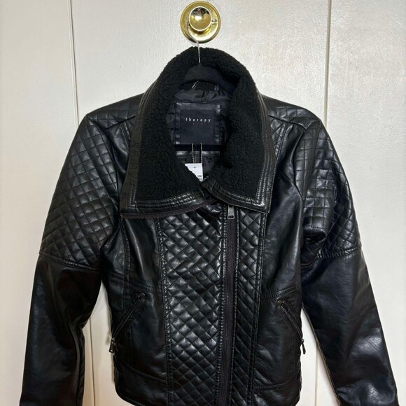 Therapy faux leather jacket, Excellent condition with tag on it, size S - Picture 1 of 4
